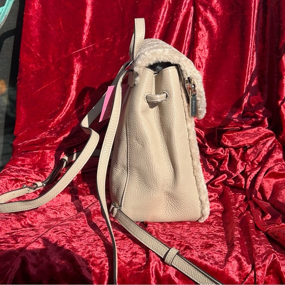 Kate Spade backpack - little - leather - fuzzy - light tan & cream - Picture 8 of 11